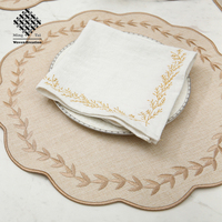 Ménage Restaurant Café Salle À Manger Personnalisée Polyester Brodé Tapis De Table Festonné Napperon