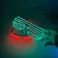 Usine fournisseur OEM coloré néon EL éclairer lunettes LED obturateur lumineux Rave lunettes de fête