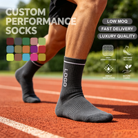 Chaussettes de sport anti-transpiration en coton pour hommes, chaussettes de course et de gym à séchage rapide, avec bord élastique extensible, chaussettes personnalisées