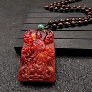 Kırmızı Ejderha Tütsü Kolye Kazak Zinciri Dokuz Ejderha Guanyin Guan Yu Kolye Geometrik Şekil Cilalı Unisex Koku - Product Image 6