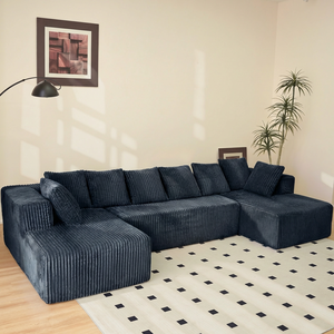 Set Divano Modulare Compresso, Design Moderno a L con Schiuma ad Alta Densità Sottovuoto per Soggiorno - Product Image 1