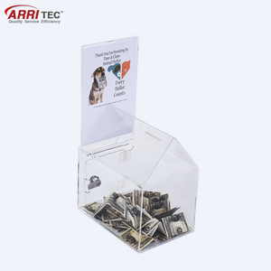 Estante de exhibición de acrílico transparente con forma de Casa de perro personalizable, caja de donación de dinero de caridad para colecciones de dinero - Product Image 5