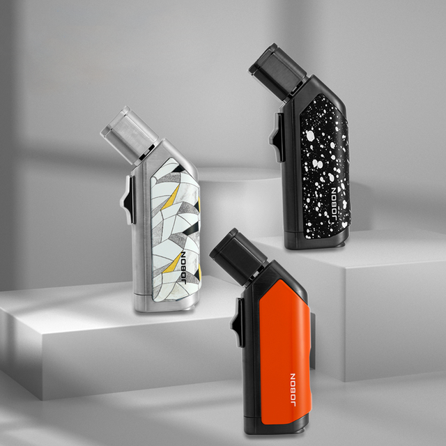 WEIBU Multifunctional Spray Gun Lighter Refillable Butane Gas Jet Flame Windproof With Safety Lock and Visual Window