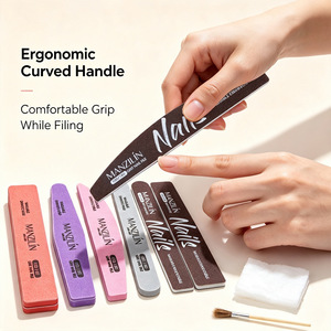 Bâtonnets de polissage pour ongles professionnels importés, ne perdent pas de granulats ; Bandes de lime éponge double face durables, grain 100/180 - Product Image 4