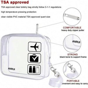 Sac de maquillage transparent en PVC pour voyage promotionnel, sac de toilette imperméable en PVC transparent avec logo personnalisé - Product Image 4