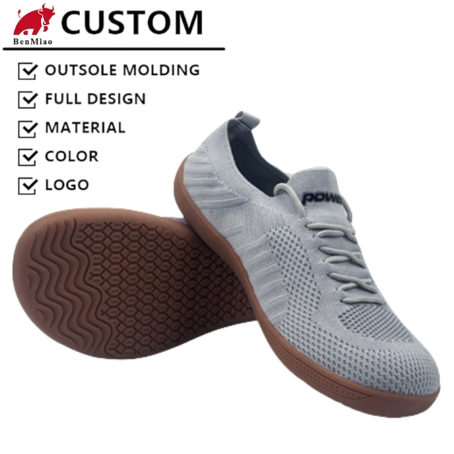 Unisex Custom Sneakers Wide Toe Fashionable LOGO Imprinted Walking Style Barefoot Shoes Upper Material Fabric Insole Rubber PU