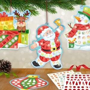 Miroir mosaïque noël enfants Art ensemble bricolage artisanat Kit feuille autocollants pour enfants cadeau d'<span class=keywords><strong>anniversaire</strong></span> pour filles et garçons jouets de noël - Product Image 1