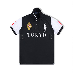 Soldes d'été transfrontalières : Chemise décontractée à manches courtes et col à revers en coton peigné respirant, lavable en machine, grande taille, avec lettres imprimées - Product Image 3
