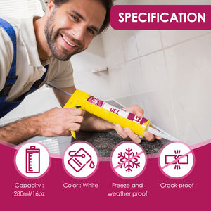 Porte <span class=keywords><strong>de</strong></span> <span class=keywords><strong>douche</strong></span> blanche en verre acétique Acétoxy clear Gp Acetate 100% Silicone Sealant - Product Image 2