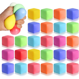 3.5cm Square Flour Ball Rubber Slow Rebound Squeeze Stress Relief Toy Squishy Cubes Colorful Slow Rising Fidget Toy for Ages - Product Image 2