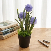Pot Hyacinth Buatan 8.5x29cm Plastik Sentuhan Realistis Kuning Pink Ungu Dekorasi Pernikahan Ulang Tahun Ramah Lingkungan Fleurs