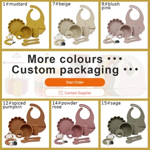 Bpa Free Baby stoviglie in Silicone bavaglini impermeabili ciuccio asciugamano <span class=keywords><strong>Saliva</strong></span> flessibile tinta unita ventosa ciotola e cucchiaio per bambini - Product Image 4