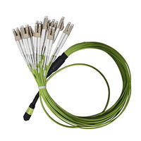 Kabel Patch Cord Fiber Optik 24 Core MPO/UPC Female-LC UPC MM 50/125 Multi Mode OM5 FTTH 1-20m Tipe B untuk Panel Patch Fiber