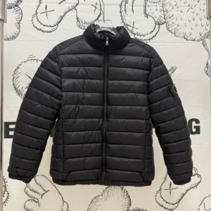 Chaqueta Acolchada Ligera Unisex con Cuello Alto, Cierre de Cremallera, Estilo Hip Hop, para Invierno, con Parche en el Brazo - Product Image 2