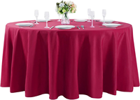 Nappe Ronde en Polyester de 120 Pouces, Infroissable, Bord Ourlé, Sans Repassage, pour Mariages, Banquets, Hôtels et Événements - Vente en Gros
