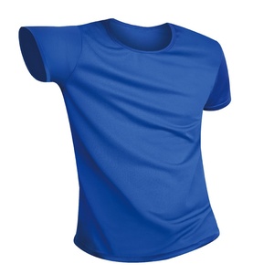 T-shirt de <span class=keywords><strong>sport</strong></span> unisexe à col rond côtelé, coupe ajustée et courte, pour hommes et femmes - Product Image 1