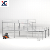 Système de rayonnage de plancher mezzanine GXM entrepôt mezzanine systèmes de rayonnage double mezzanine éclairés