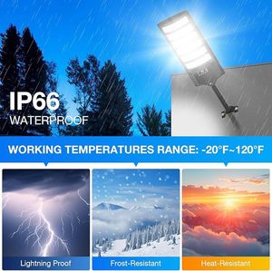 Straatlantaarn Buiten Waterdicht 48000lm Groothoek Led Schijnwerper Met Bewegingssensor En Afstandsbediening Voor Parkeerbinnenplaats - Product Image 3