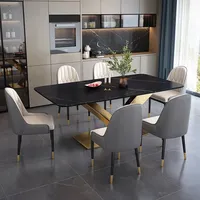 Table à manger en pierre frittée brillante - Une table à manger minimaliste moderne de conception italienne, durable, écologique, parfaite pour manger