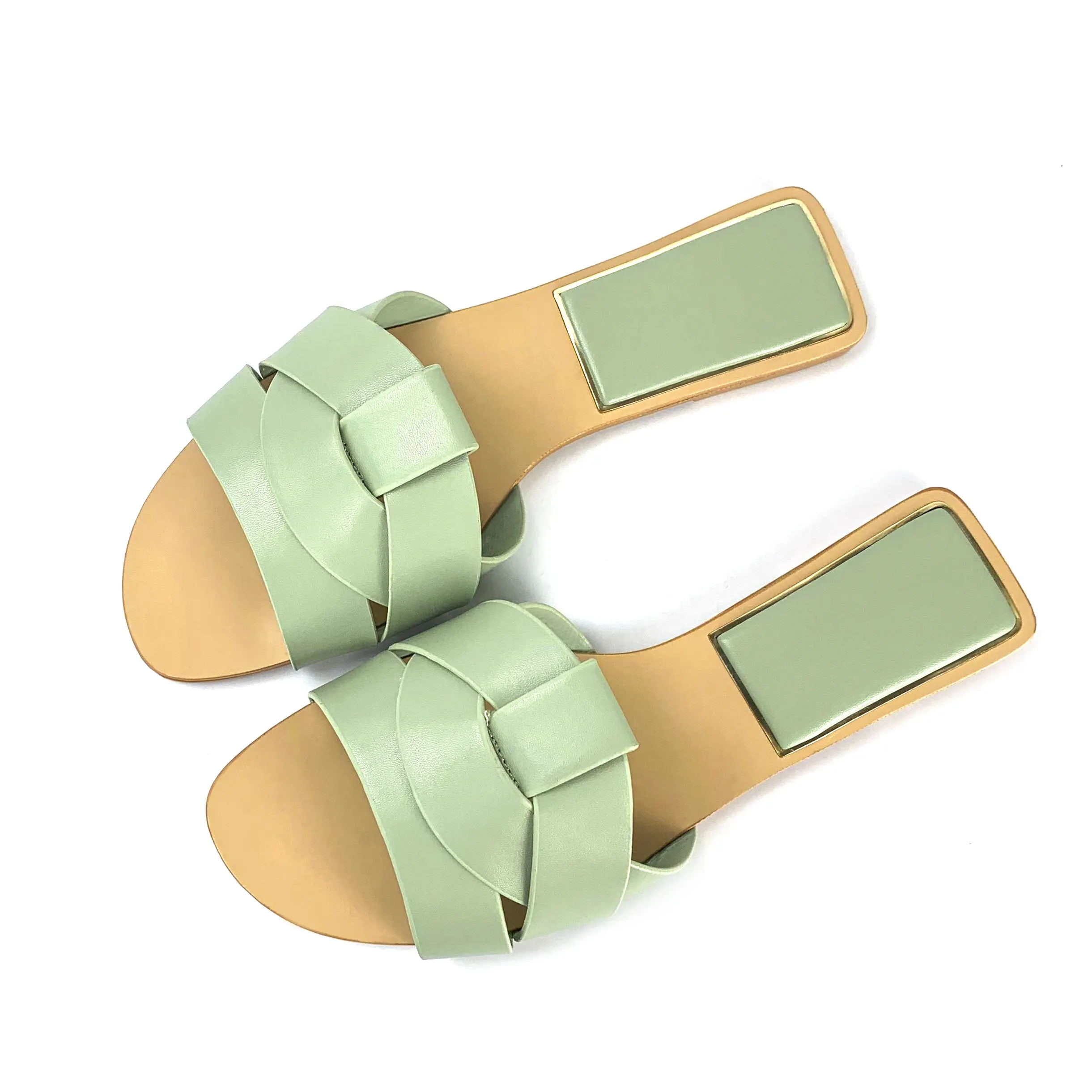 Nuevo diseño de verano zapatos planos de las mujeres zapatos de punta abierta simple damas sandalias playa Tropical zapatos de estilo