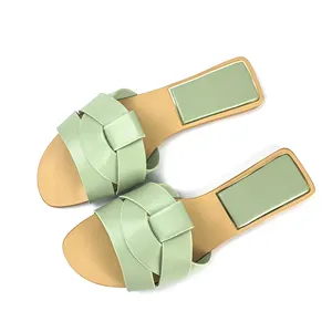 Nouveau design été femmes chaussures plates bout ouvert simple dames sandales sable plage style Tropical chaussures