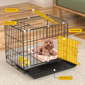 Evcil Köpekler İçin Ev Tipi Kafes Çift Kapılı Katlanabilir <span class=keywords><strong>Metal</strong></span> Köpek Kafesleri H0Qjw Katlanabilir <span class=keywords><strong>Metal</strong></span> Köpek Çiti - Product Image 4