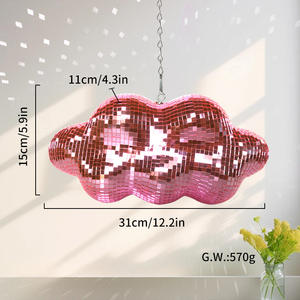 Decoración de Nube de Bola de Discoteca Chuang De, Nube Esponjosa Brillante y Linda para el Hogar, Cuarto de Niños, Dormitorio, Fiesta en Plata, Oro, Rosa y Azul - Product Image 4