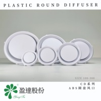 Diffuseur rond en plastique ABS CD125, design moderne, installation facile, réglable pour les systèmes réfrigérés, systèmes HVAC