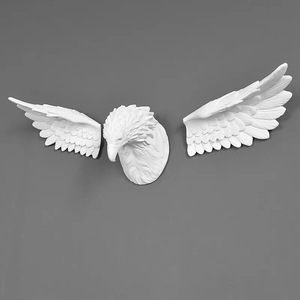 Venda quente Retro Artesanato Anjo Asa Parede Pendurado Decoração Fábrica Direto Águia Cabeça Asas Feng Shui Fundição para Decorações de Parede - Product Image 5