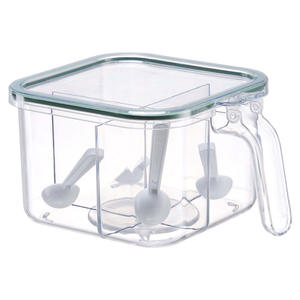 Home Seasoning Container Set 4 Compartment Airtight Plastic <b>Spice</b> <b>Jar</b> With Lids Kitchen <b>Storage</b> Box For Salt Sugar And - Product Image 3