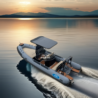 Bateau pneumatique rigide Hedia Luxury PA650 21FT en aluminium, bateau pneumatique Hypalon, embarcation de loisirs aquatiques, bateau pneumatique avec cabine moteur
