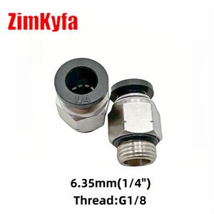 Stainless Steel G1/8 <b>Threads</b> Straight Micro Line Hose Fitting for Air <b>Tools</b> Customizable for 6.35mm (1/4') OD Tube - Product Image 2