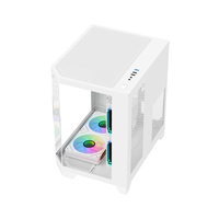 New Arrival White Panoramic Fish Tank PC Case M-ATX Gaming Computer Case Support 240mm Liquid Cooling & 7 RGB Fans