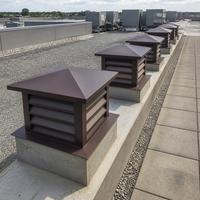 Grille de ventilation carrée à économie d'énergie avec lames en aluminium et acier inoxydable, résistante aux intempéries, pour évacuation naturelle de l'air, idéale pour usage commercial