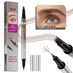 Crayon à sourcils double embout 4D, stylo à sourcils liquide, pointe de pinceau effet poils, fini naturel, imperméable - Product Image 2
