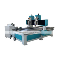 Routeur CNC pour le travail du bois GC à 2 têtes, 1300x2500mm, multi-broches, machine de sculpture sur bois 3 axes avec précision de 0,02 mm
