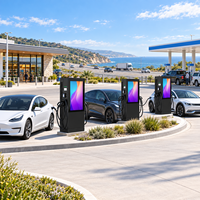 Station de recharge pour véhicules électriques commerciaux certifiée TUV, prenant en charge OTA, 60 kW, 80 kW, 120 kW, 160 kW, 240 kW, avec écran publicitaire de 43/55 pouces