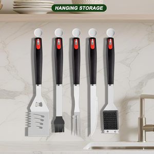 High-quality 6-piece BBQ Stainless Steel Grill Tools <b>Set</b> <b>Accessories</b> Grill BBQ with Portable Carry Bag - Product Image 2