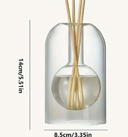 Vas Kaca Dinding Ganda Bening Borosilikat Tiup Tangan Khusus, Botol Diffuser Minyak Esensial untuk Dekorasi Rumah