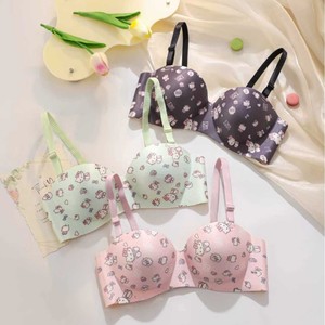 Nouveau <span class=keywords><strong>soutien</strong></span>-<span class=keywords><strong>gorge</strong></span> sans armatures en nylon sexy à imprimé dessin animé mignon, pour petites poitrines, style japonais, pour étudiantes - Product Image 4