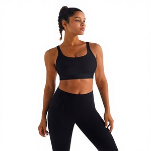 Women's U <b>Back</b> Sports Bra Solid Yoga Crop Top Breathable Lightweight Plus Size Workout Clothing Spandex/Polyester Medium <b>Support</b> - Product Image 3