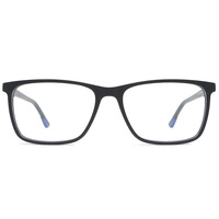 Gafas Unisex con Montura de Acetato y Lentes Cuadradas Transparentes, Diseño Oversize con Patrón Sólido
