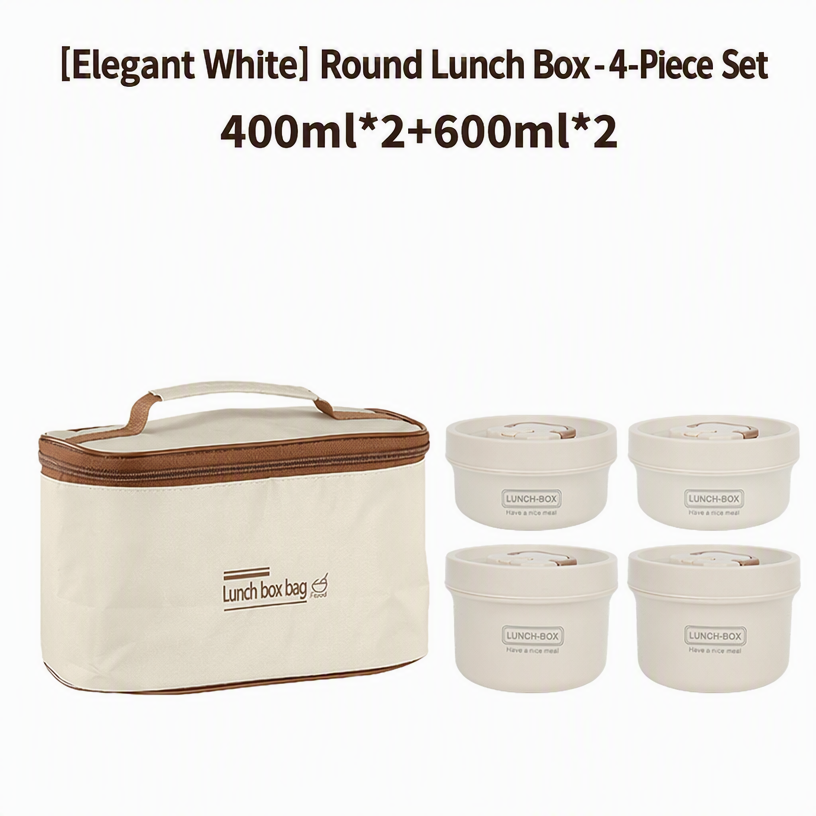400ML*2+600ML*2/Beige-410 Stainless Steel-With Insulation Bag