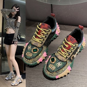 New full-diamond sports shoes - Korean version, multi-color thick-soled fashionable <b>lettered</b> casual export shoes - Product Image 2