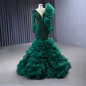 Jancember 222146 Elegante Groene Toer-Up Ruches Avond Prom Formele Jurken - Product Image 1