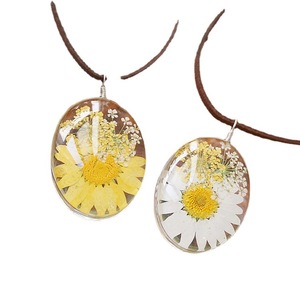 Nuovi gioielli retrò double sided eternal flower yellow white daisy <span class=keywords><strong>collana</strong></span> con ciondolo fiore essiccato per le donne - Product Image 5