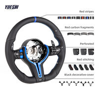 Volant en cuir à fond plat en forme de D pour BMW E70 E71 E83 E84 E85 E81 E82 E87 E88 E89 E90 E91 E92 – Pièces de tuning pour course automobile