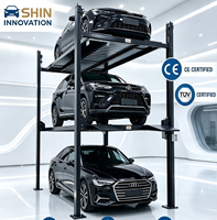 SHIN INNOVATION 2500 kg, élévateur de stationnement hydraulique à 4 poteaux et 3 niveaux, empileur de véhicules triple pour garage, villa, stockage commercial