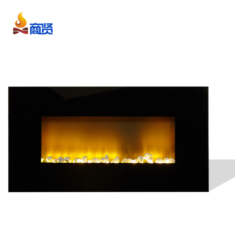 Home 37 inch Flat Glass Panel Hanging Fire Place Decorative Electric Fireplace Wall Mounted Fireplace