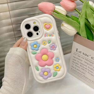 Nouveau luxe 3D couleur fleur fille coeur Silicone coque de téléphone souple Anti-chute pour <span class=keywords><strong>iPhone</strong></span> 11 12 13 14 15 Pro Max - Product Image 4